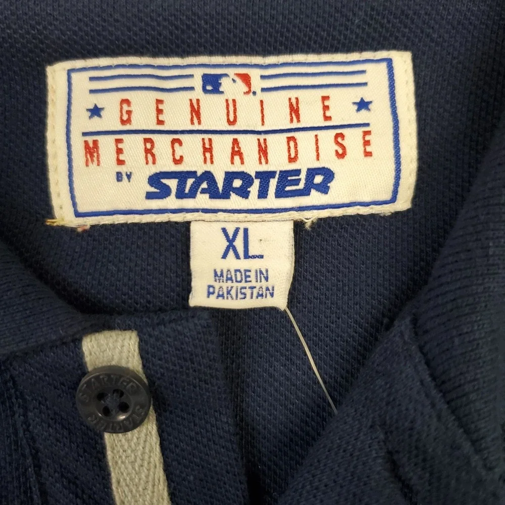Atlanta Braves Polo Shirt Mens Genuine Starter Vintage 90s Blue XL MLB Preppy